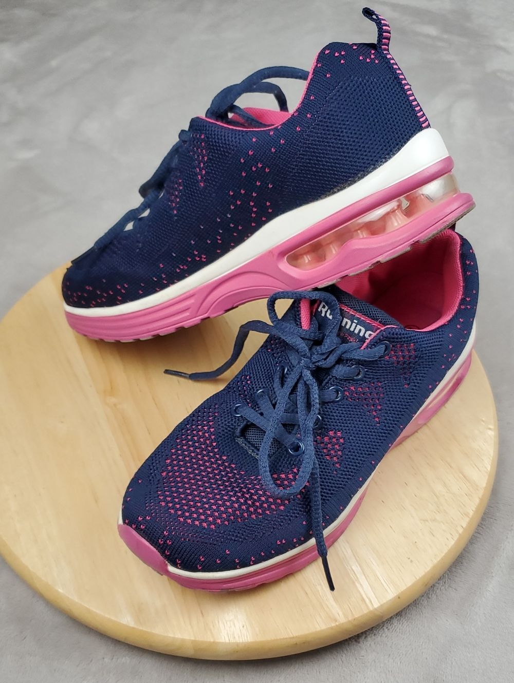 Women's Navy & Pink Athletic Sneakers | Air Cushion Shoes